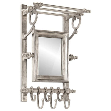 Porte-bagages avec cintres mural aluminium