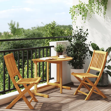 3-piece garden set foldable solid acacia wood