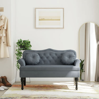 Banc avec coussins noir 120,5x65x75 cm velours