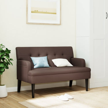 Bench with backrest 112x65.5x75 cm brown faux leather