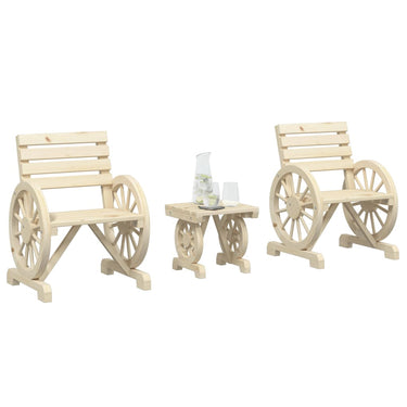 3-piece lounge set solid pine wood