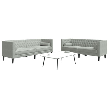 Ensemble de canapé Chesterfield et traversins 2 pcs gris clair