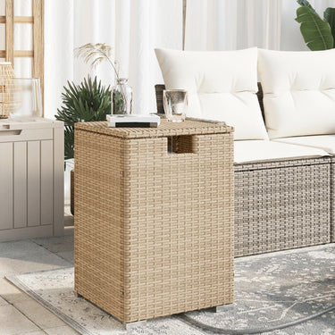 Propan-Tank-Verstecktisch Schwarz 40x40x60 cm Poly Rattan