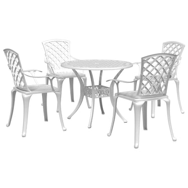 5-piece garden set cast aluminum white