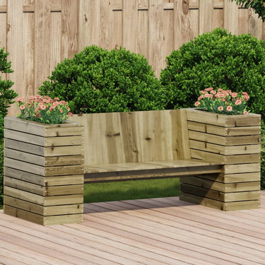 Bench with plant boxes 167.5x60x65 cm pine wood