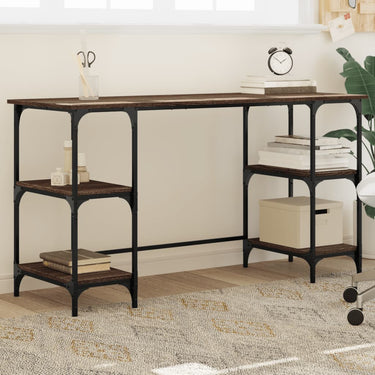 Schreibtisch Schwarz 140x50x75 cm Metall und Holzwerkstoff