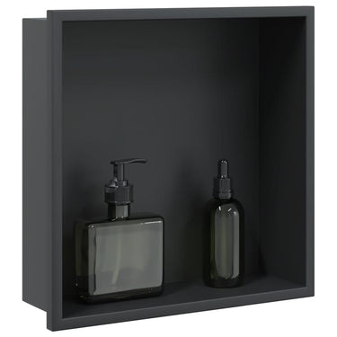 Niche de douche noir mat 32x32x9 cm acier inoxydable