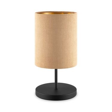 Home Sweet Home Cylindrische Corduroy Tafellamp - Wit - ø20 x 40 cm