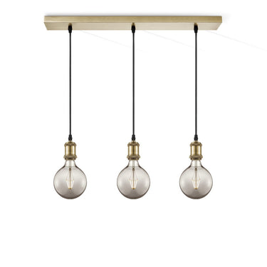 Home Sweet Home hanglamp vintage - 3 LED lamp G95 - dimbaar E27 rook