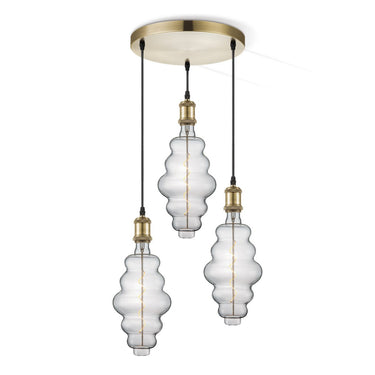 Home Sweet Home hanglamp vintage rond Cloud - 3L dimbaar E27 helder