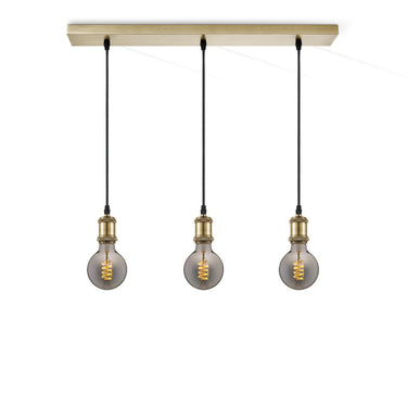 Home Sweet Home hanglamp vintage - 3 LED lamp G125 - dimbaar E27 rook