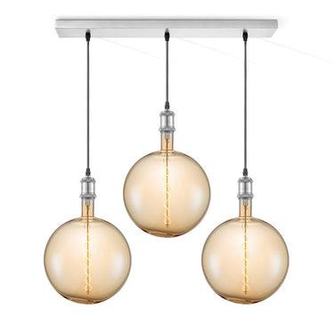 Home Sweet Home hanglamp chroom vintage Globe 3 LED -dimbaar E27 amber