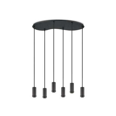 Home Sweet Home Zwarte ovale metalen Hanglamp 6L - 60/25.8/117.5CM