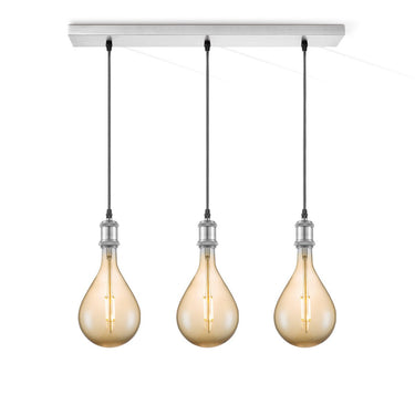 Home Sweet Home hanglamp chroom vintage Pear 3L G160 dimbaar E27 amber