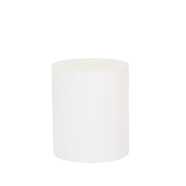 Bijzettafel - cilinder- MDF - wit - 39x45cm