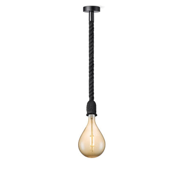 Home Sweet Home hanglamp zwart Leonardo Pear G160 dimbaar E27 amber
