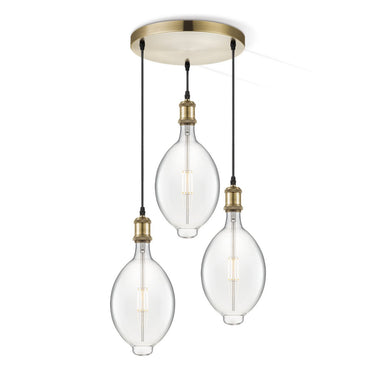 Home Sweet Home hanglamp vintage rond Ovaal 3L G180 dimbaar E27 helder