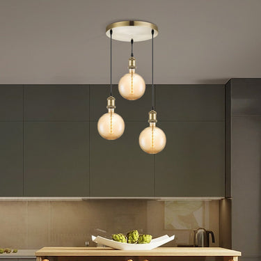 Home Sweet Home hanglamp brons vintage rond - 3 LED -dimbaar E27 amber